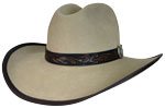 156F Select Pure Beaver Santa Fe Special style Sahara color hat with SK 1 inch handtooled leather RR wild rose