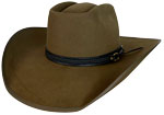 Roping Horse style hat, pure beaver whiskey color with black basket weave hatband
