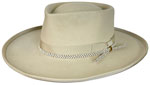 301 Pinched TELESCOPE 20X Bone color hat with White & Copper braid with bronze star hatband