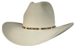 95 Windrider bone color hat with  1/4 inch brown/cream beaded hatband