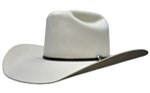 172 Cattleman style clear color hat with SK 1/4" two-tone brown tooled hatband with 3 pc buckle set