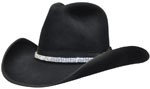 191 Diamond Jim style black hat with MF DH860 3-row "diamonds" with buckle hatband