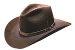 75 Drover style brown hat with LBR #5 brown distressed hatband