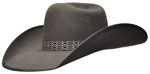 155 The Young Gun style hat, smoke color with Aztec hatband