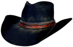 195 RUFFIE black hat with 12 ligne black ribbon and LL 3/4" Hills & Pines, Brown & Black hatband