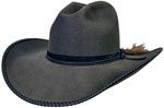 211 ROCKING BAR 20X Pure Beaver Charcoal color hat with black braided rim and black hatband