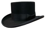 Top Hat with Black Herring Bone Ribbon