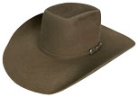 Cash style hat, pecan color with self band hatband
